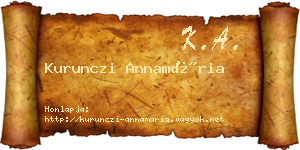Kurunczi Annamária névjegykártya