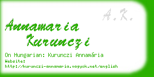 annamaria kurunczi business card
