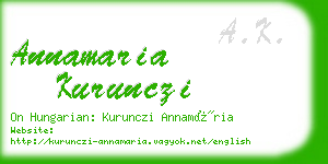 annamaria kurunczi business card